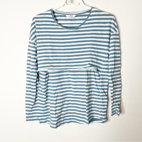 Ripe Maternity Lionel Long Sleeve Nursing Tee Petrol Shirt top White Size XS M - Picture 2 of 15